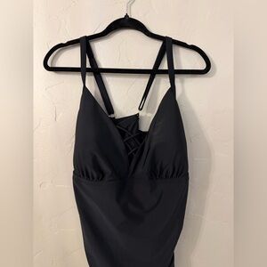 Aqua Couture Black Swim Tankini, Size 2XL